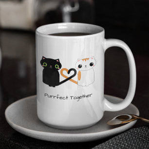 Taza De Café Corazones de amor gatitos