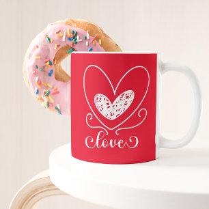 Taza De Café Corazones de amor modernos adoran regalo de San Va