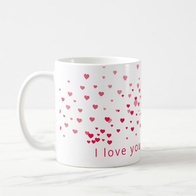 Taza De Café Corazones de amor Personalizado personalizado de S (Izquierda)