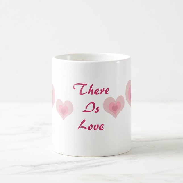 Taza De Café Corazones de amor rosados (Centro)