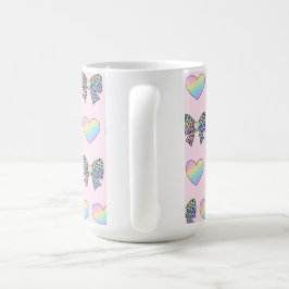 Taza De Café corazones de arcoíris dulces y lindos patrón de gr