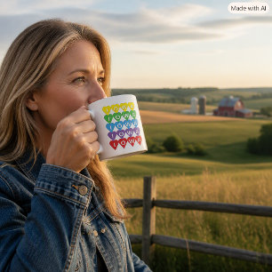 Taza De Café Corazones de Arcoíris Orgullo de Iowa State