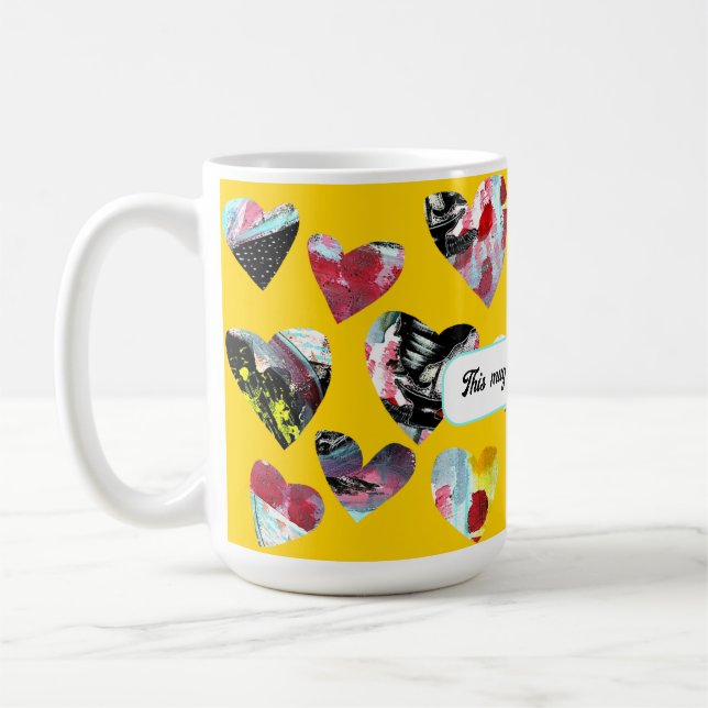 Taza De Café Corazones de Collage personalizados (Izquierda)