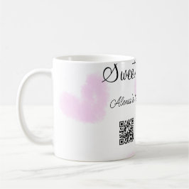 Taza De Café Corazones de color rosa QR Dulce cumpleaños