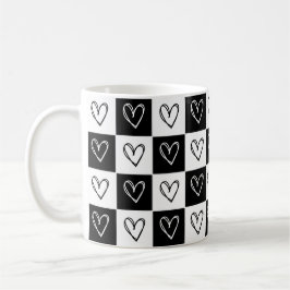 Taza De Café Corazones de damero
