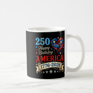 Taza De Café Corazones de EE. UU. 1776 2026 4 de julio 250 cump