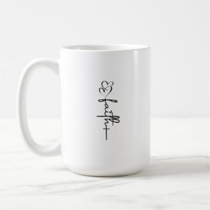 Taza De Café Corazones de fe y diseño de fe cristiana cruzada