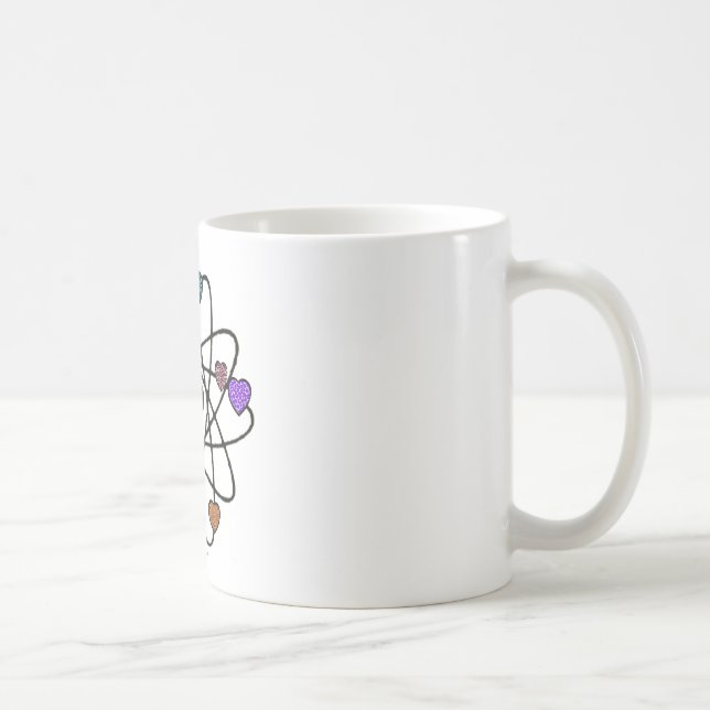 Taza De Café Corazones de impresión atómicos de San Valentín (Derecha)