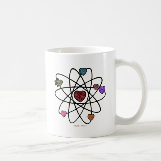 Taza De Café Corazones de impresión atómicos de San Valentín (Derecha)