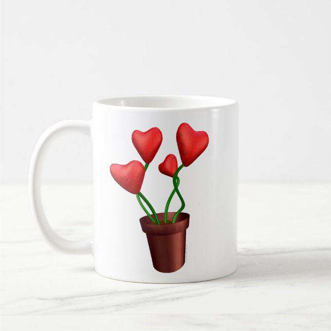Taza De Café Corazones de la maceta (Izquierda)
