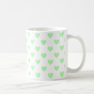 Taza De Café Corazones de lunares verdes