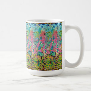 Taza De Café Corazones de medios mixtos