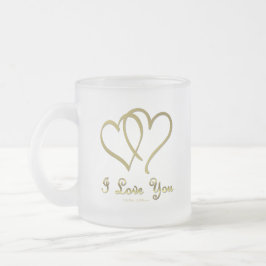 Taza De Café Corazones de oro entrelazados te amo