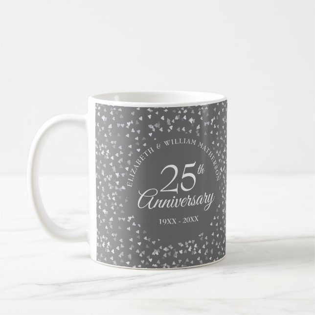 Taza De Café Corazones de Plata 25 Aniversario (Izquierda)