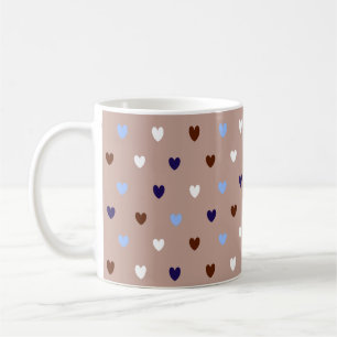 Taza De Café Corazones de polka de color marrón pálido