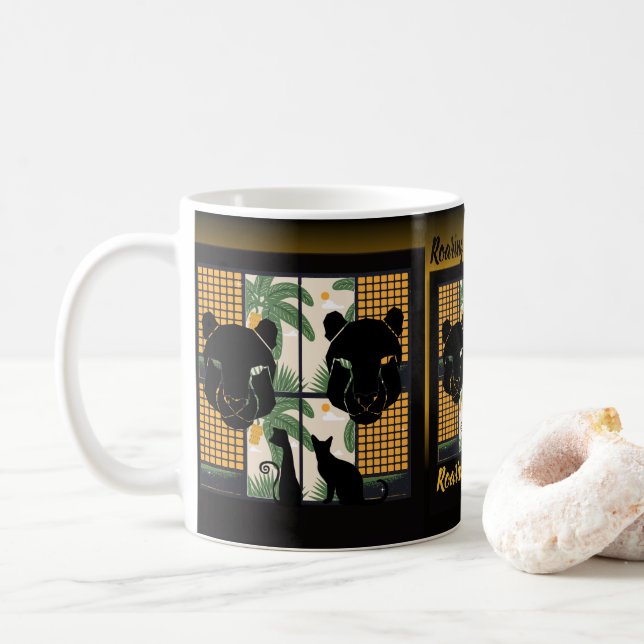 Taza De Café Corazones de Pumas rugientes (Con donut)