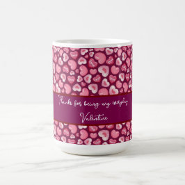 Taza De Café Corazones de San Valentín. Corazones Dulces y Bril