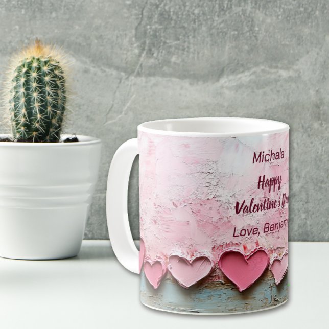 Taza De Café Corazones de San Valentín de pintura con escarcha (Subido por el creador)