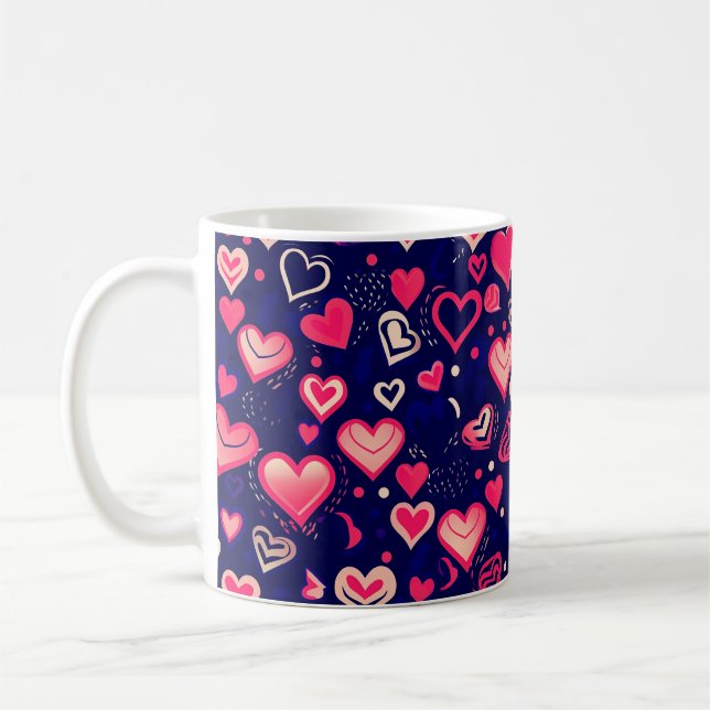 Taza De Café Corazones de San Valentín rosados (Izquierda)