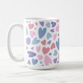 TAZA DE CAFÉ CORAZONES DE SAN VALENTÍN ROSAS AZULES PURPURA ADO