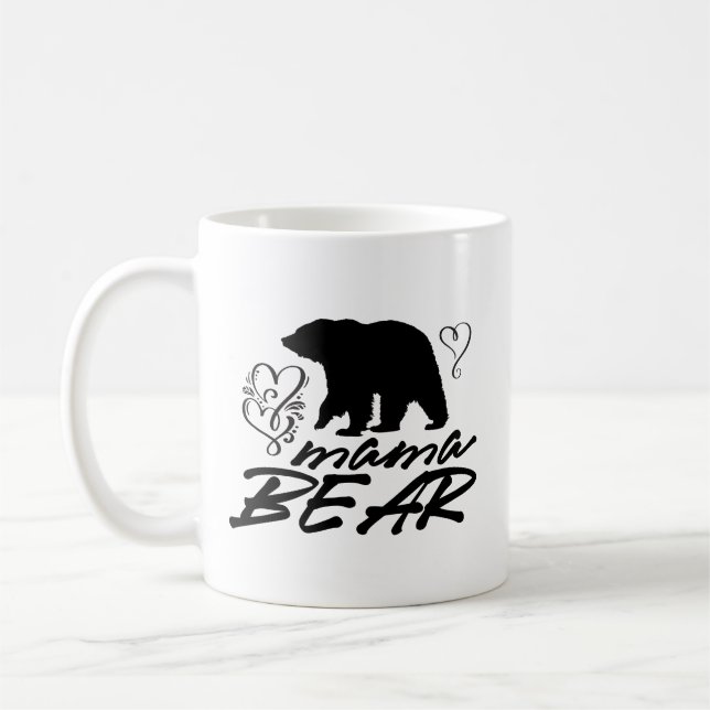 Taza De Café Corazones de silueta Mama Bear (Izquierda)