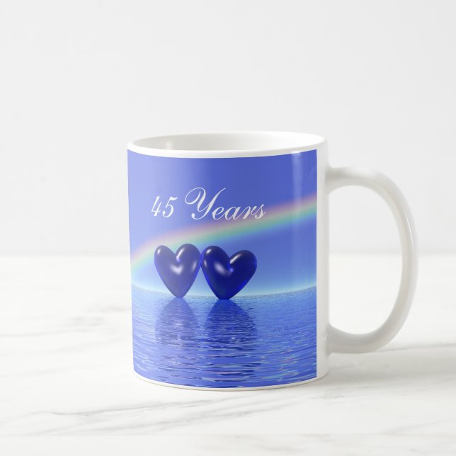 Taza De Café Corazones de zafiro en 45 años (Derecha)