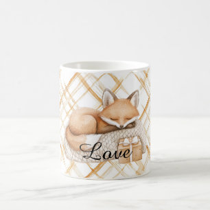 Taza De Café Corazones de Zorro de Crema de Melocotón de Carame