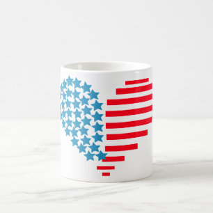 taza de café corazones del 4 de julio