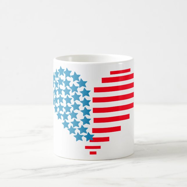 taza de café corazones del 4 de julio (Centro)