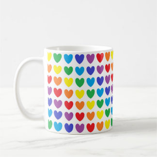Taza De Café Corazones del arco iris