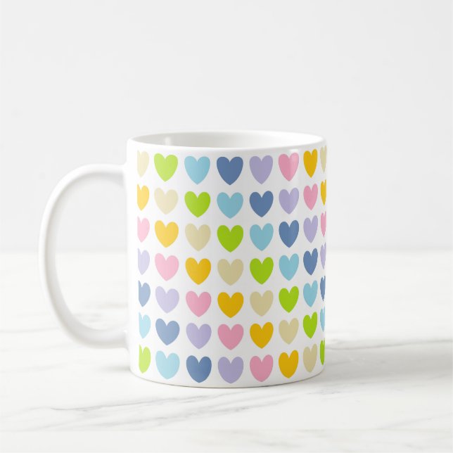 Taza De Café Corazones del arcoiris pastorales (Izquierda)