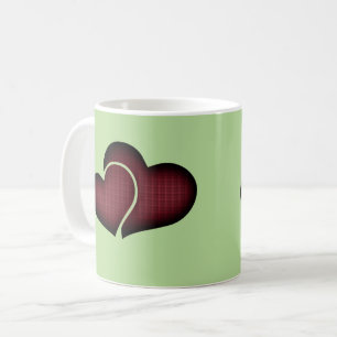Taza De Café Corazones Doble Cruzados de Color Marrón Oscuro