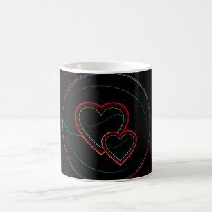 Taza De Café Corazones dobles en negro