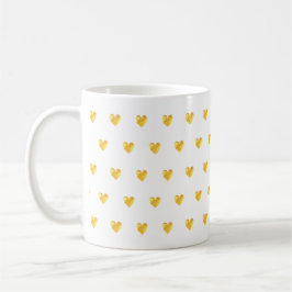 Taza De Café Corazones Dorados Lindos