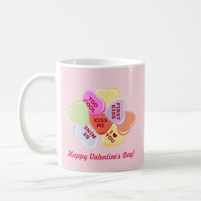 Taza De Café Corazones dulces Valentines Candy (Izquierda)