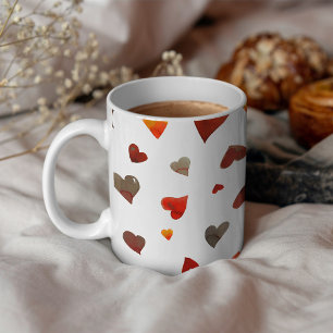 Taza De Café corazones el día de San Valentín - retro