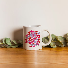 Taza De Café corazones el día de San Valentín - violeta y viva