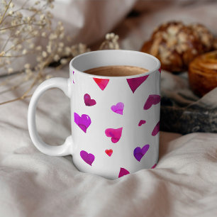 Taza De Café corazones el día de San Valentín - viva magenta y