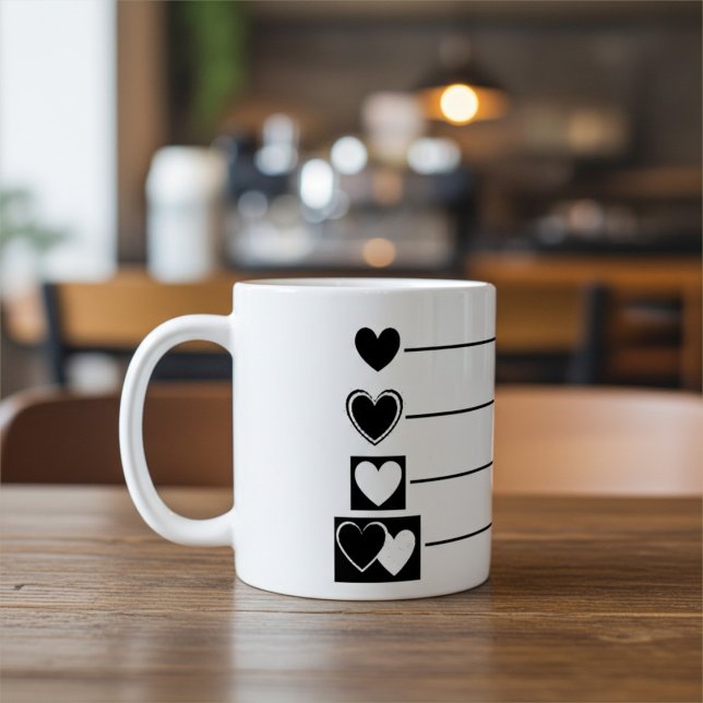 Taza De Café Corazones elegantes, modernos y elegantes (Subido por el creador)