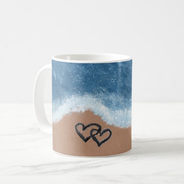 Taza De Café Corazones en la Arena (Anverso izquierdo)