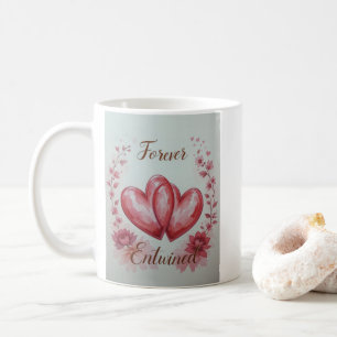 Taza De Café Corazones Gemelos Encantados para Siempre 