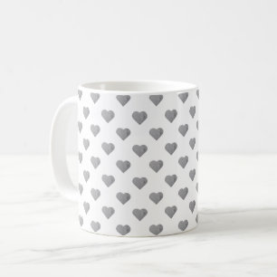 Taza De Café Corazones gris de hormigón simétricos pequeños en 