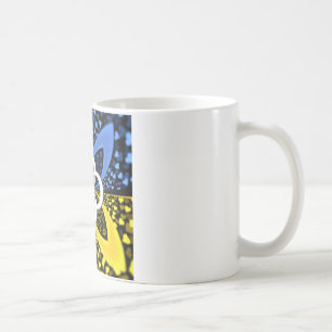 Taza De Café Corazones iridiscentes con patrón de lunares sin f
