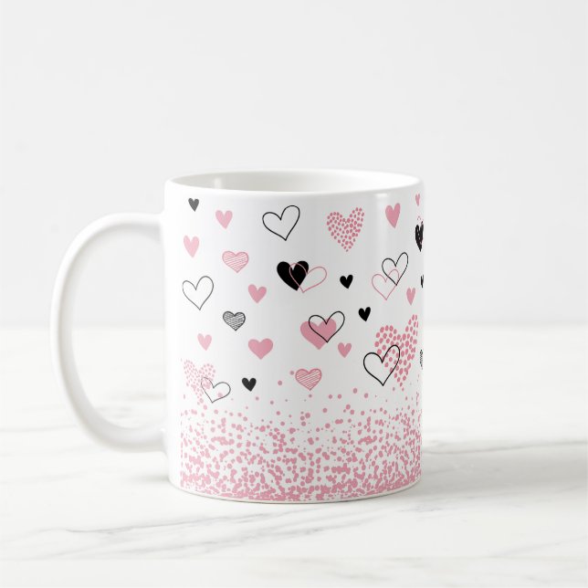 Taza De Café Corazones juguetones (Izquierda)
