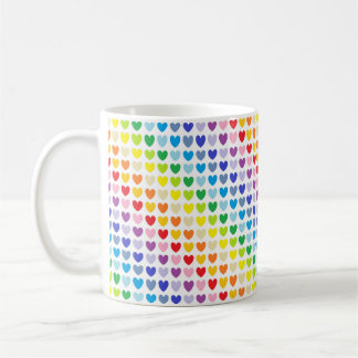 Taza De Café Corazones más amplios del arco iris del espectro