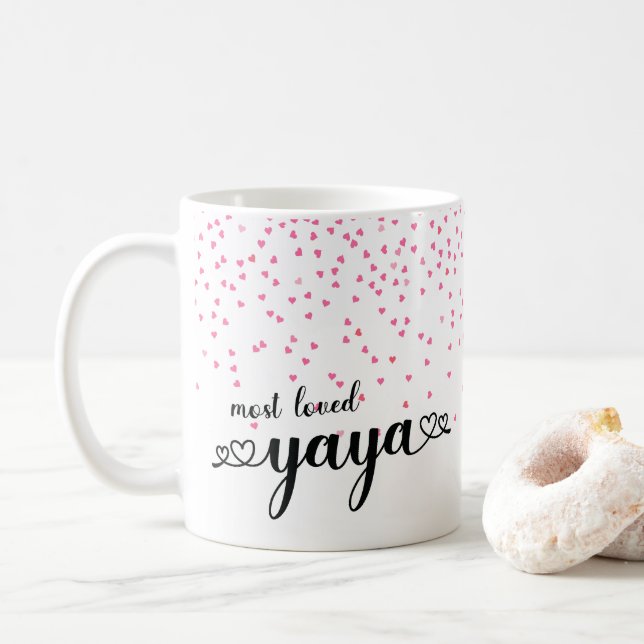 Taza De Café Corazones Más Queridos Yaya (Con donut)
