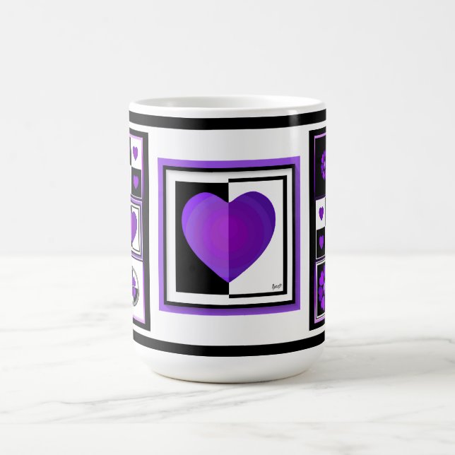 Taza De Café Corazones Morados Late (Centro)