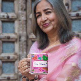 Taza De Café Corazones multicolores con globo ocular Amor San V