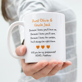 Taza De Café Corazones naranjas Serán Mis Padres Poema Foto