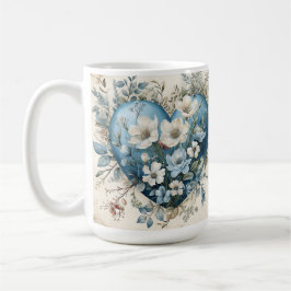 TAZA DE CAFÉ CORAZONES ORÍGENES DE FLORES ORÍGENES AZULES